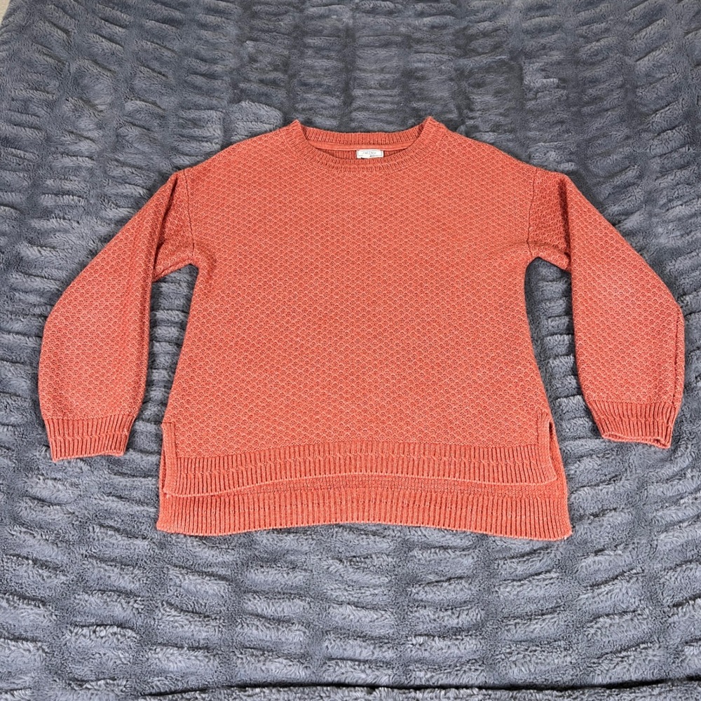 Fat Face Womens Terracotta Orange Textured Knit High-Low Sweater Size US 6 UK 10